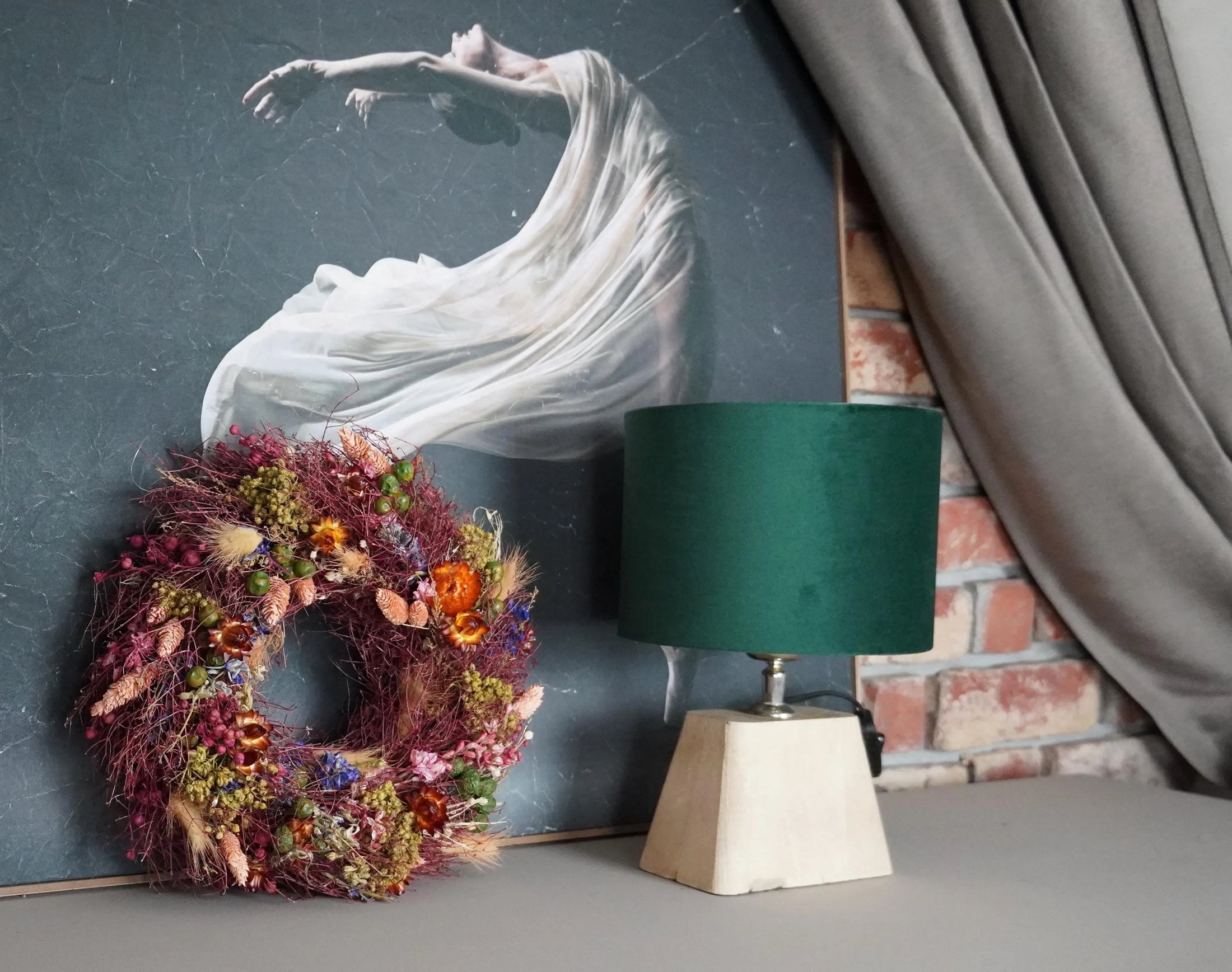 28 cm Trockenblumen-Kranz Türkranz oder Wandkranz