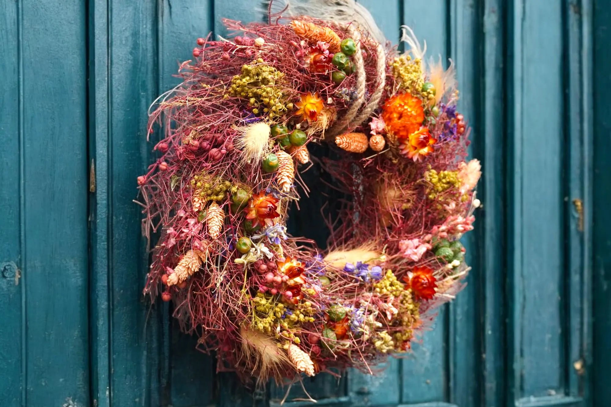 28 cm Trockenblumen-Kranz Türkranz oder Wandkranz