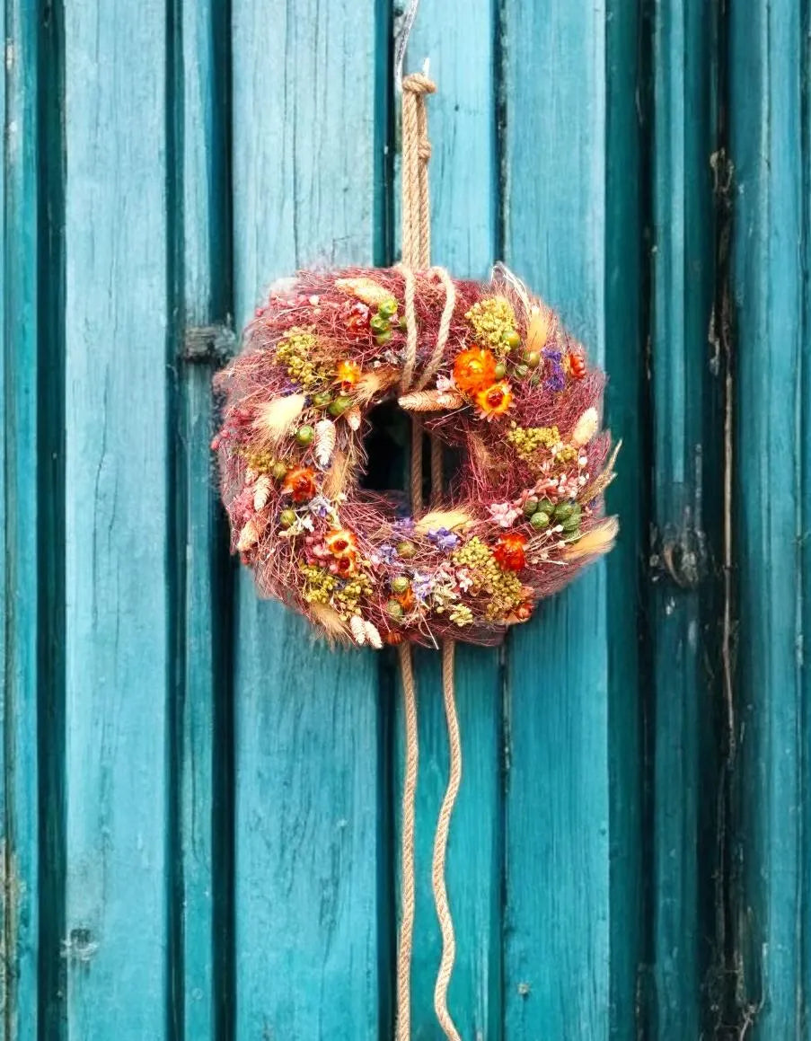 28 cm Trockenblumen-Kranz Türkranz oder Wandkranz
