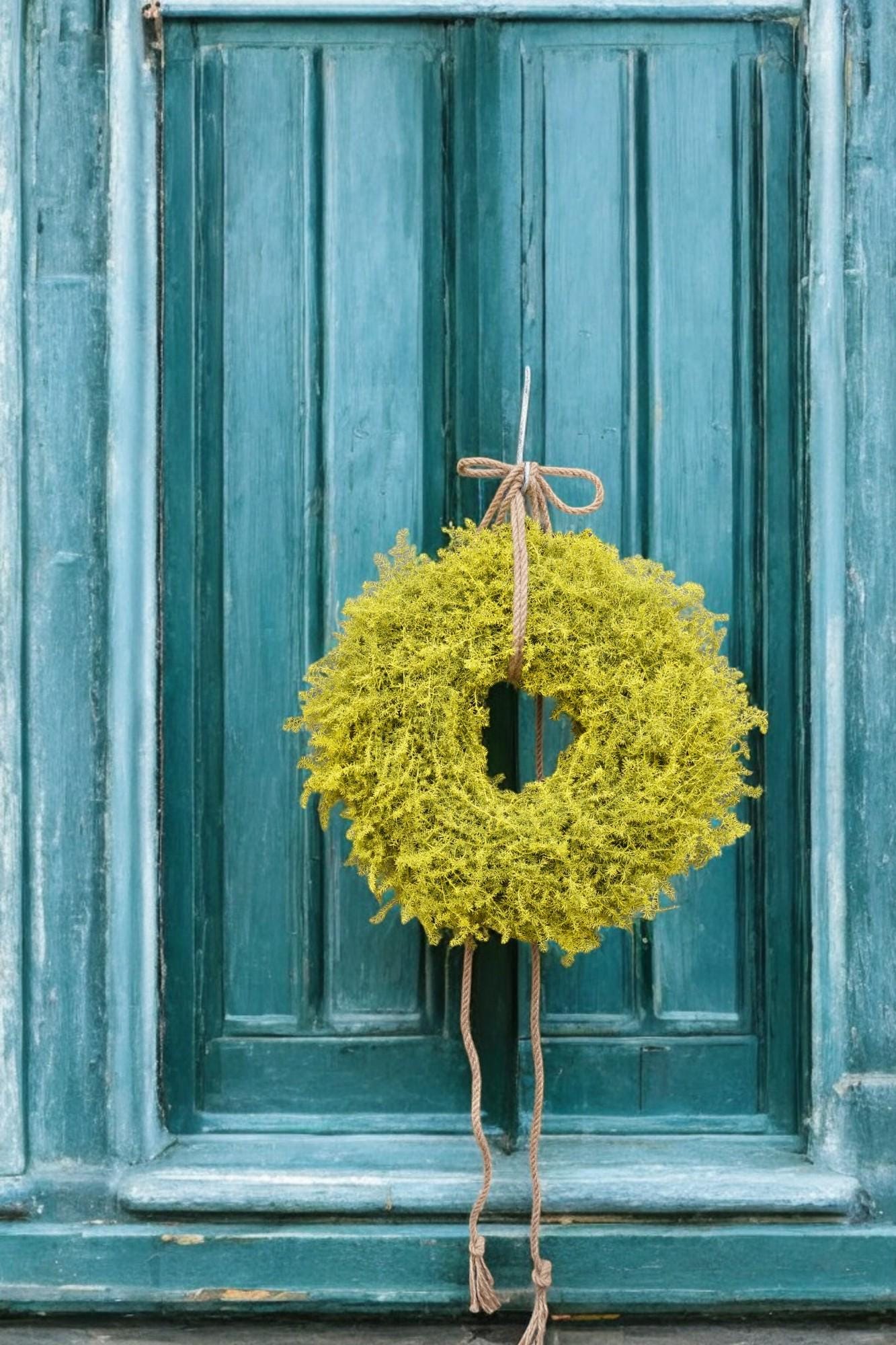 Eleganter Wandkranz / Türkranz, Rapsgelb Asparagus-Kranz 35, oder 45 Durchmesser