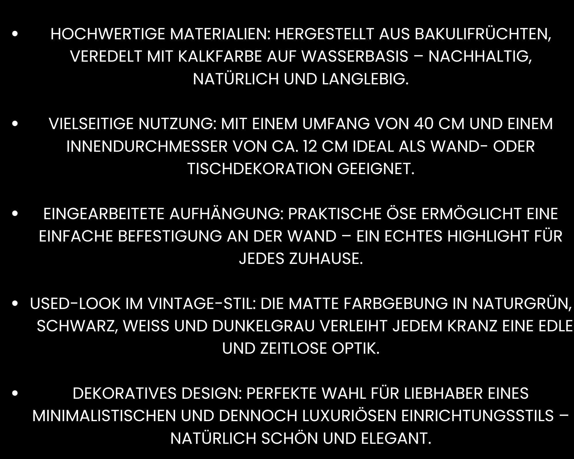 Kranz schwarz Türkranz Wandkranz 40 cm Durchmesser