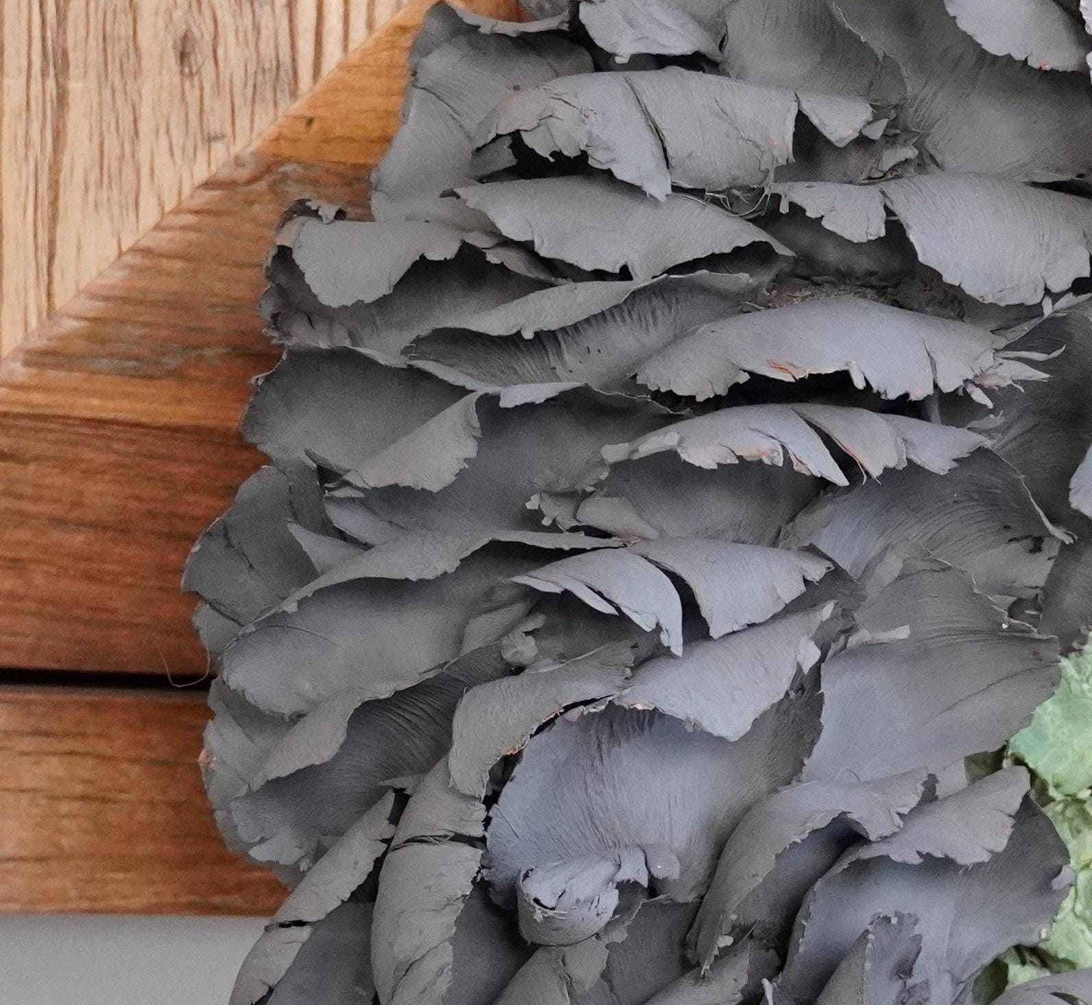 Türkranz Wandkranz 40 cm oder 55 cm Durchmesser Kranz Palmenblättern dunklen grau