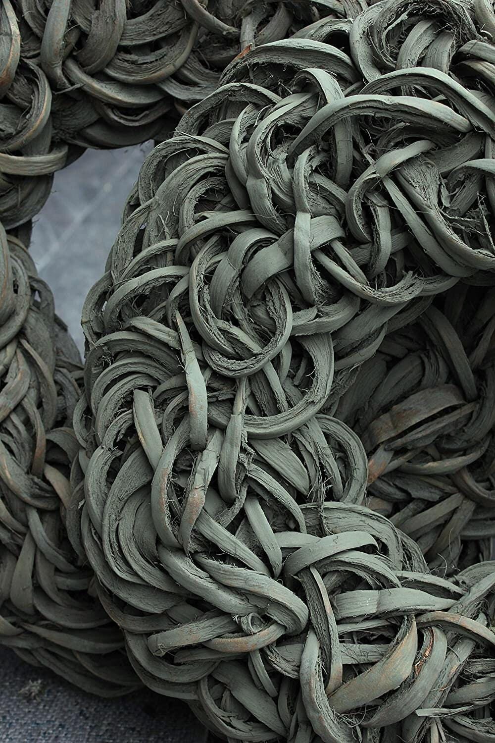 Eleganter Grün Kokoskranz - Wand- oder Türdekoration, 40-55 cm Durchmesser, einfach aufzuhängen