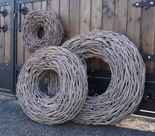 XXL 85 cm Lianen-Kranz – Handgefertigte Outdoor-Deko in Treibholz-Optik