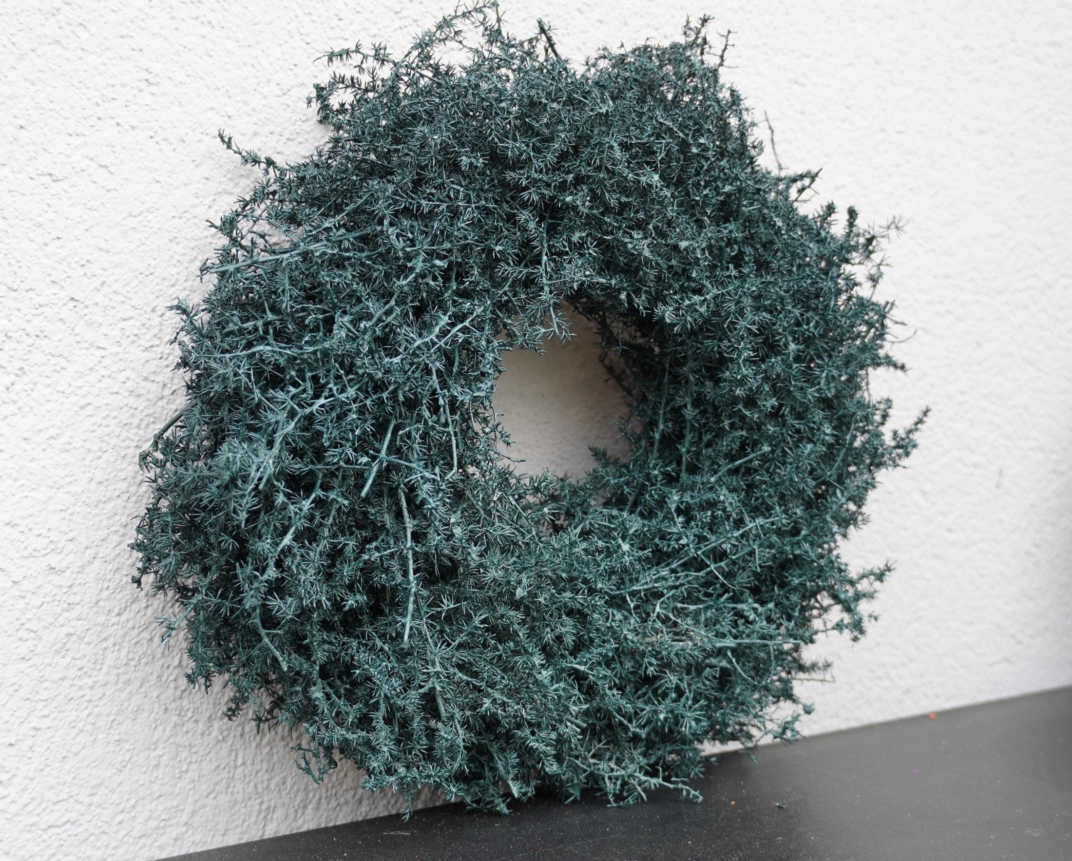 Kranz in Petrol aus Asparagus Türkranz Wandkranz 28, 35 oder 45 cm