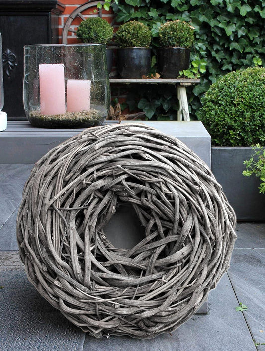 Lianen-Kranz – Handgefertigte Outdoor-Deko in Treibholz-Optik ca. 50 cm