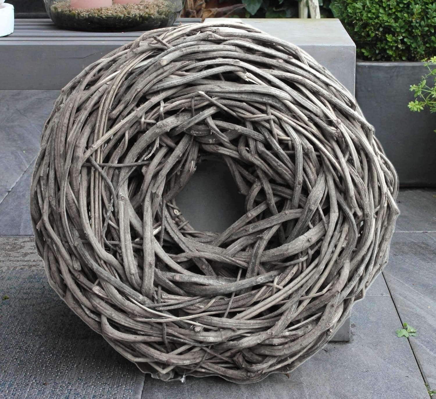Lianen-Kranz – Handgefertigte Outdoor-Deko in Treibholz-Optik ca. 50 cm
