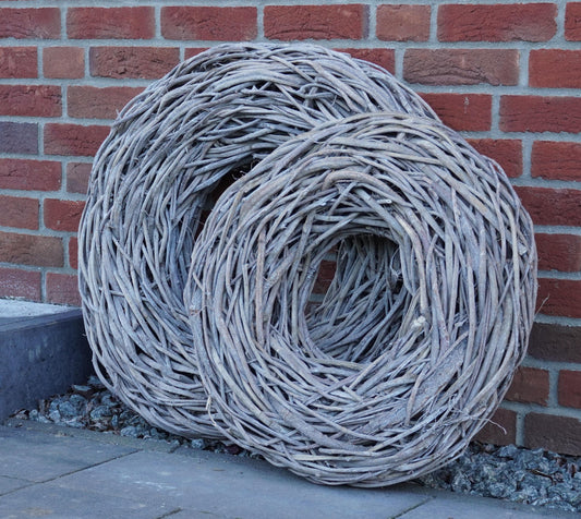 Rustikale Lianen-Kränze in weiß – Handgefertigte Outdoor-Deko in Treibholz-Optik 48 cm oder 65 cm