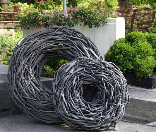 Rustikale Lianen-kranz in grün – Handgefertigte Outdoor-Deko in Treibholz-Optik 48 cm oder 65 cm