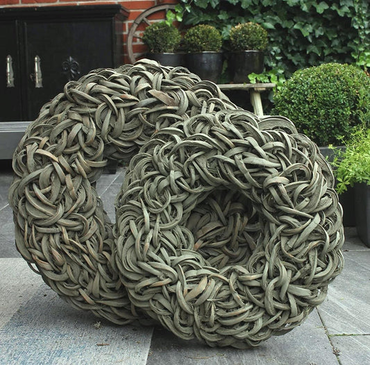 Eleganter Grün Kokoskranz - Wand- oder Türdekoration, 40-55 cm Durchmesser, einfach aufzuhängen