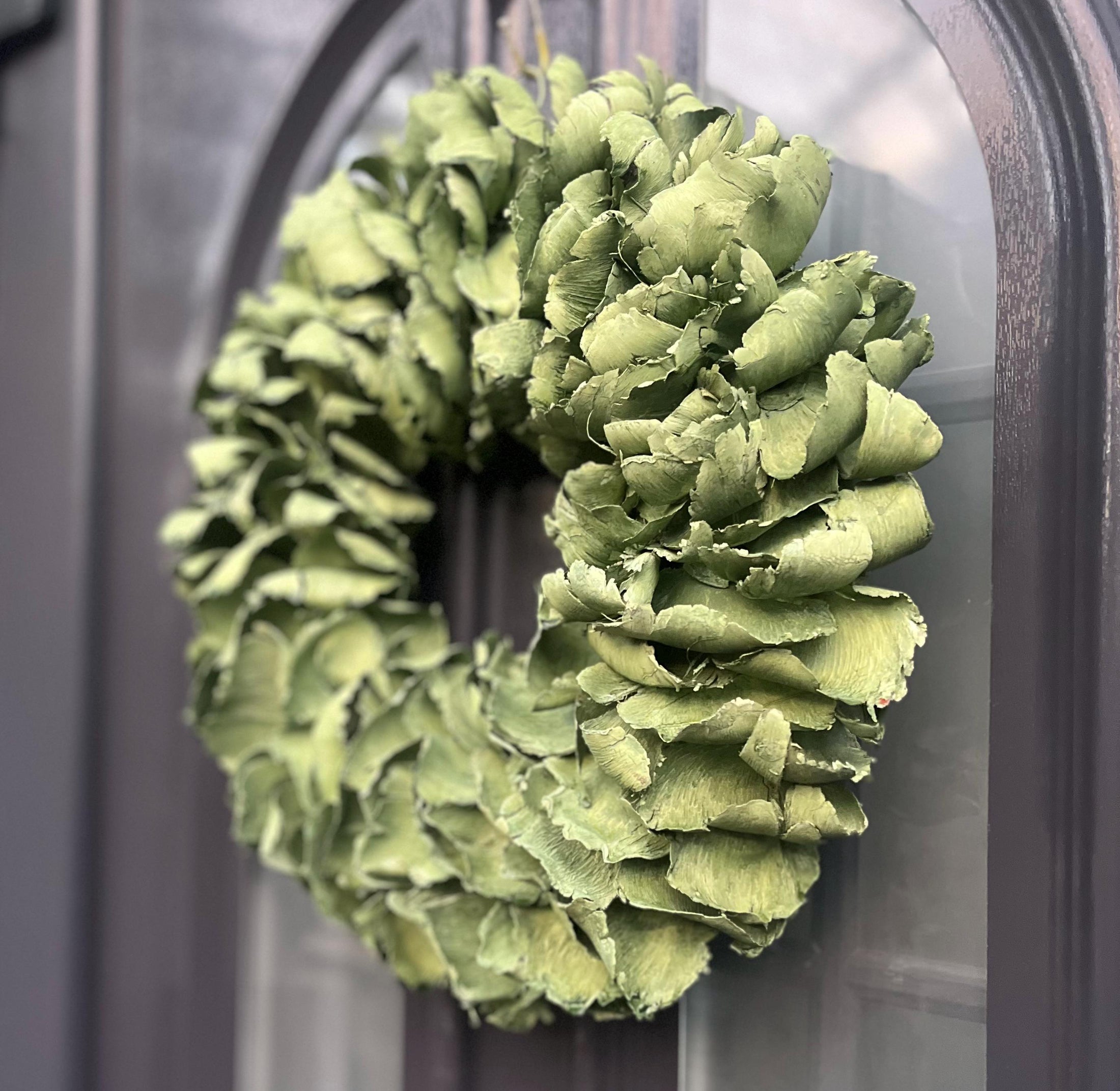 Türkranz Wandkranz Kranz Palmenblättern 40 cm, Durchmesser, Pastellgrün