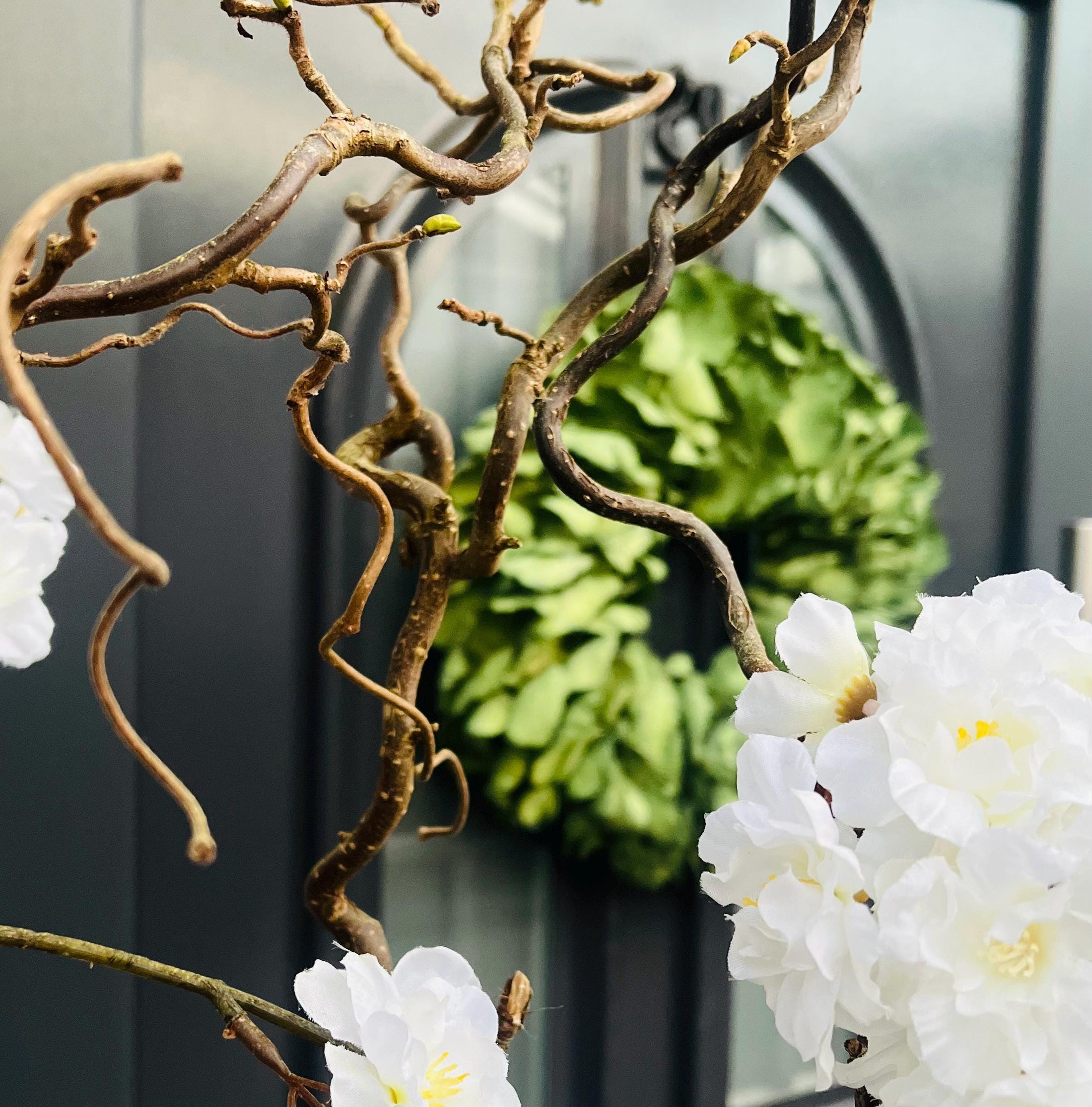 Türkranz Wandkranz Kranz Palmenblättern 40 cm, Durchmesser, Pastellgrün