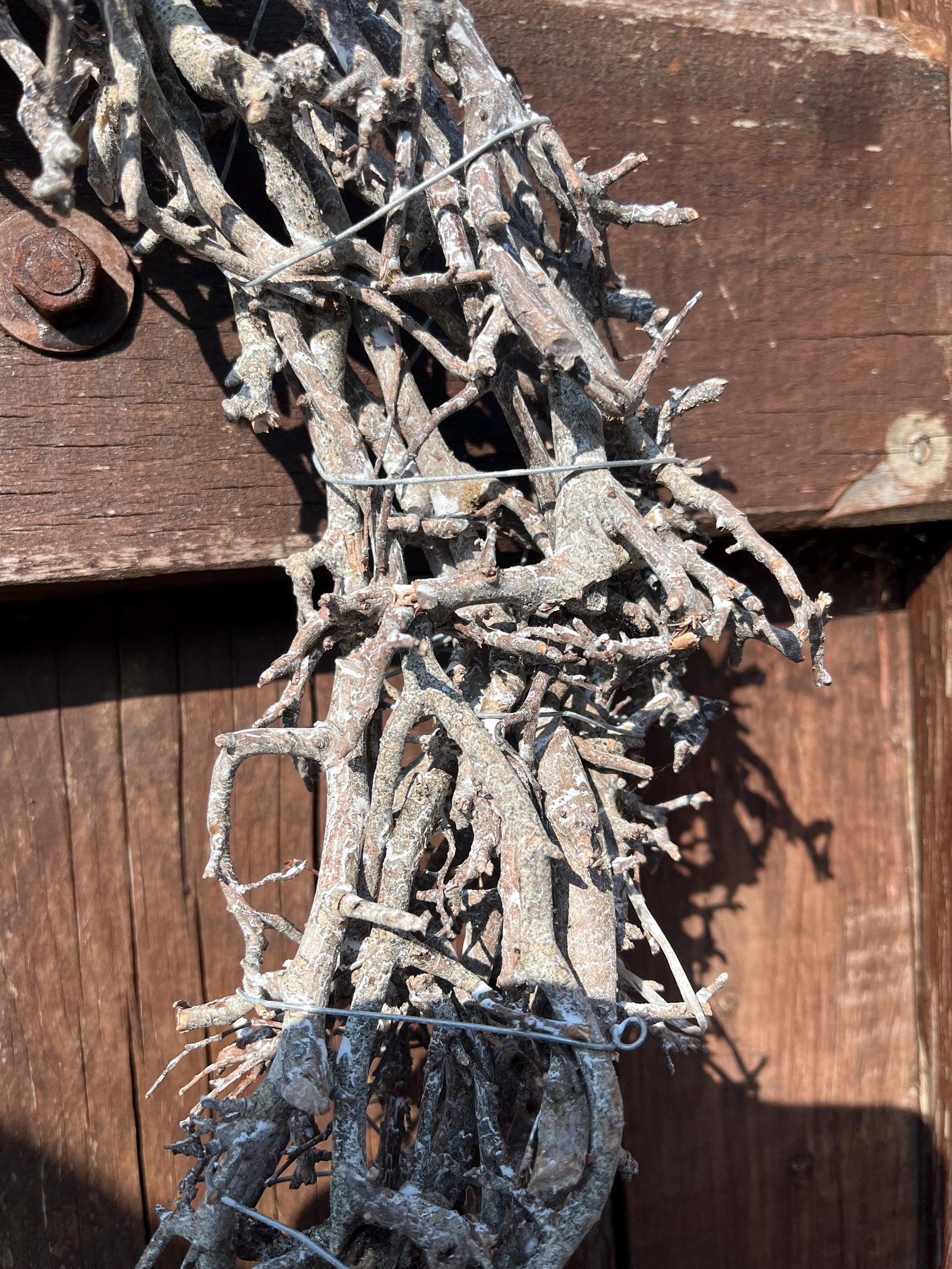 Vintage Bonsai-Kranz 40 cm Durchmesser Türkranz Wandkranz