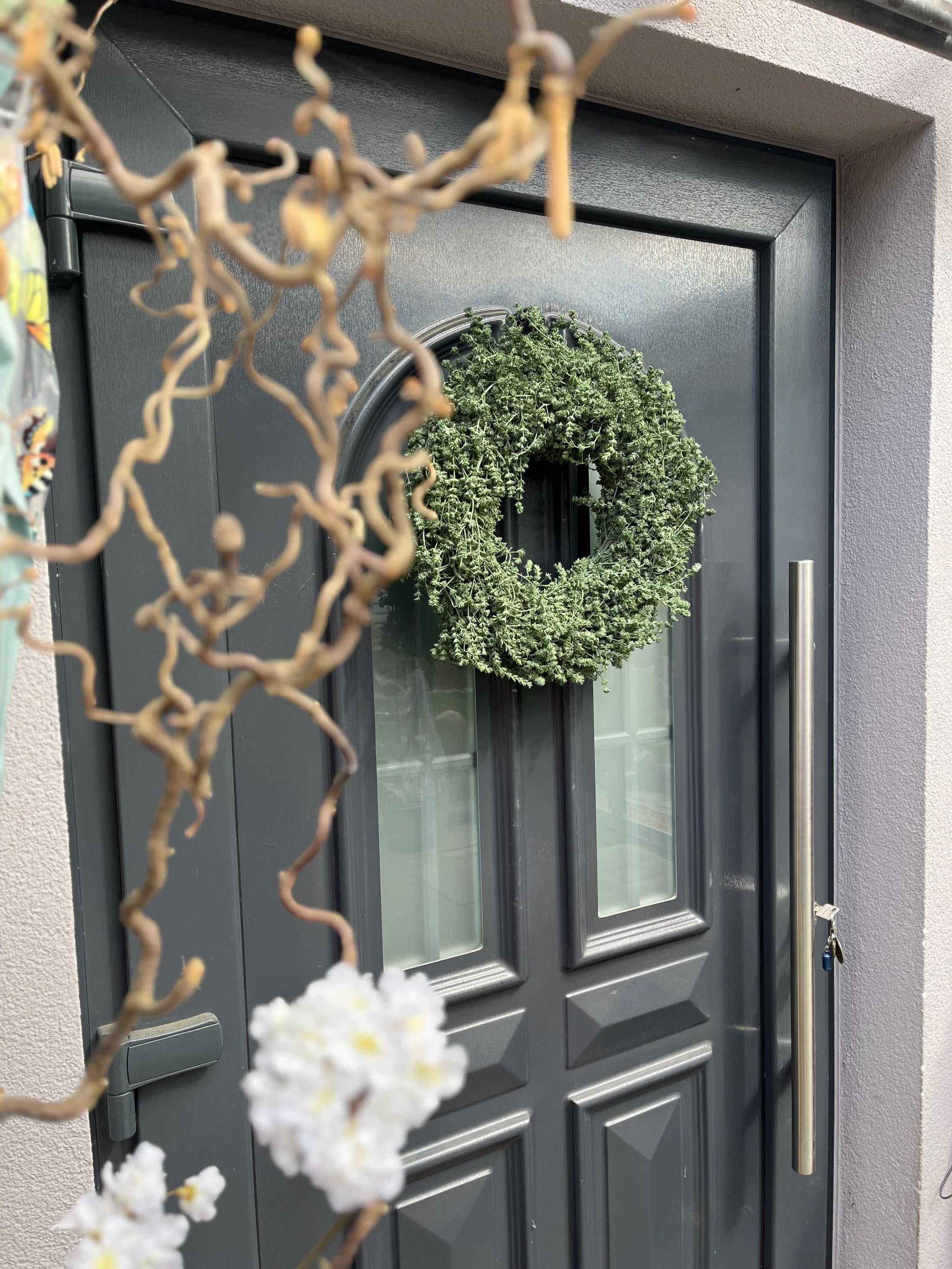 Lavendel Kranz in Salbei Grün, für Tür und Wand ca. 35 cm Durchmesser
