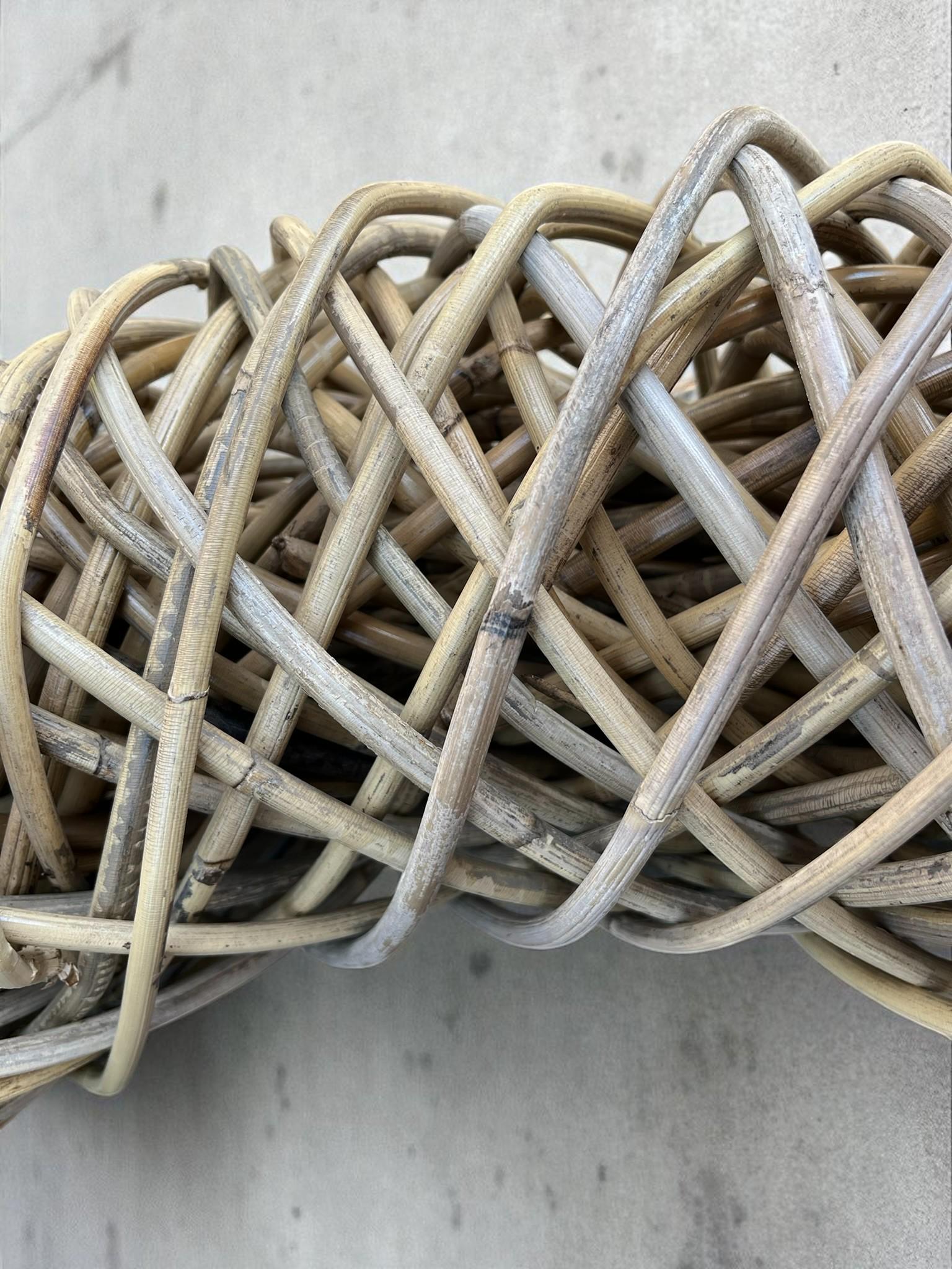 Großer Rattan-Kranz 60 cm oder 80 cm – Naturdeko Türkranz – Handgefertigt – Boho Wandkranz – Kranz aus Rattan für Innen & Außen