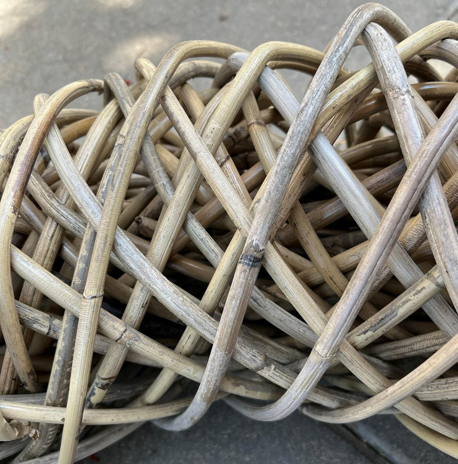 Großer Rattan-Kranz 60 cm oder 80 cm – Naturdeko Türkranz – Handgefertigt – Boho Wandkranz – Kranz aus Rattan für Innen & Außen