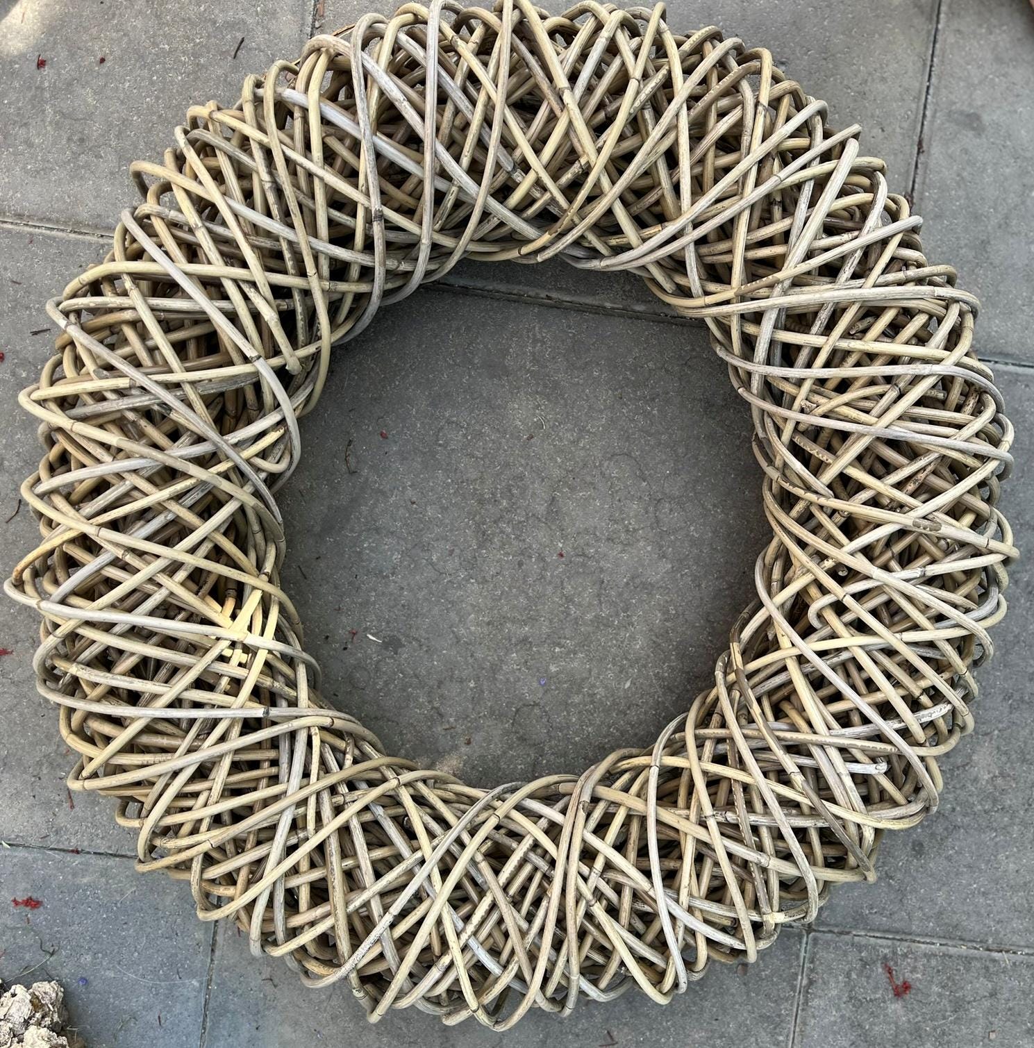 Großer Rattan-Kranz 60 cm oder 80 cm – Naturdeko Türkranz – Handgefertigt – Boho Wandkranz – Kranz aus Rattan für Innen & Außen