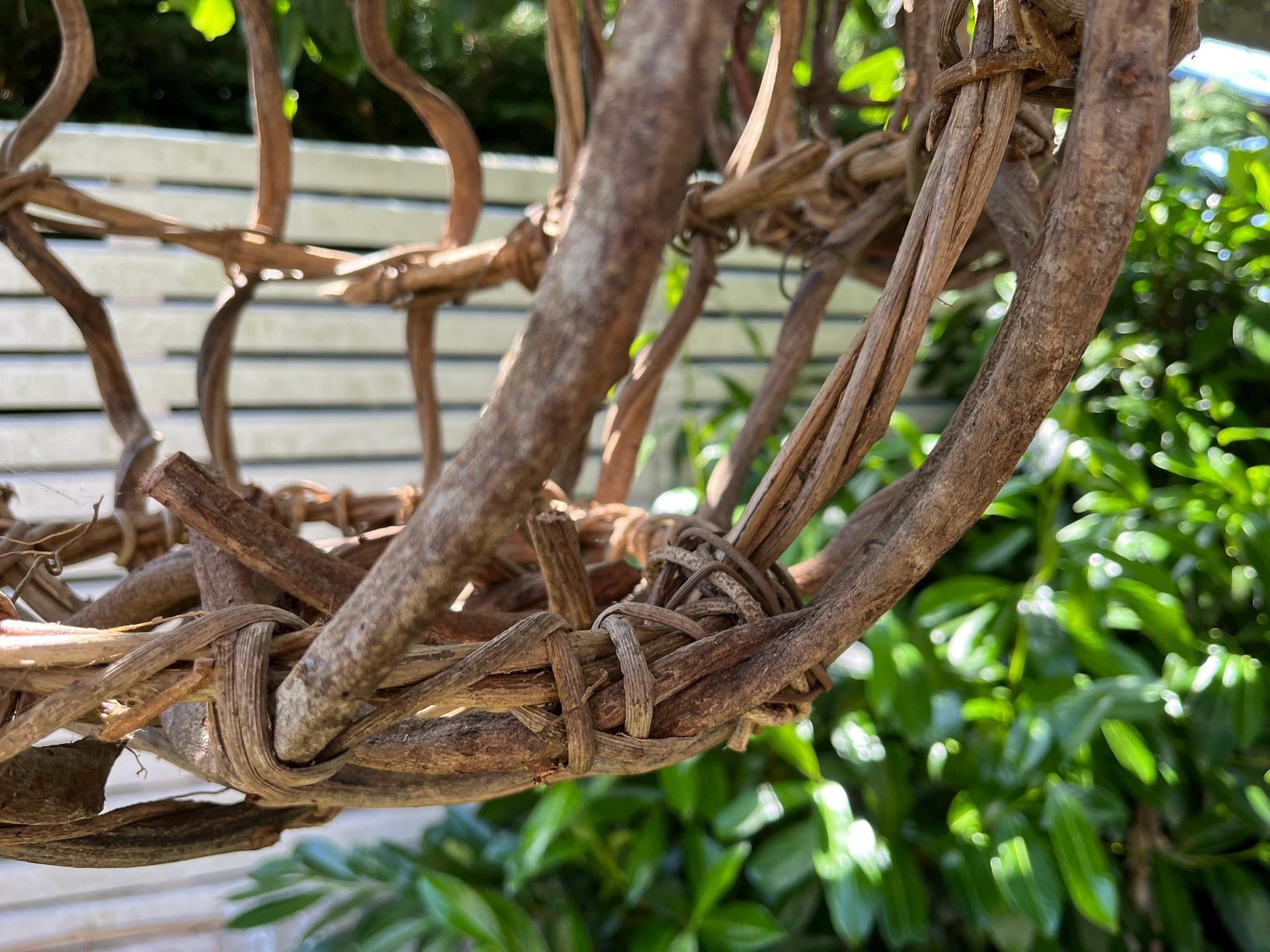 Natur Hängekorb aus Lianenzweigen – 30 cm oder 40 cm – Boho Deko für Garten & Innenbereich – Handgefertigter Pflanzenkorb zum Hängen
