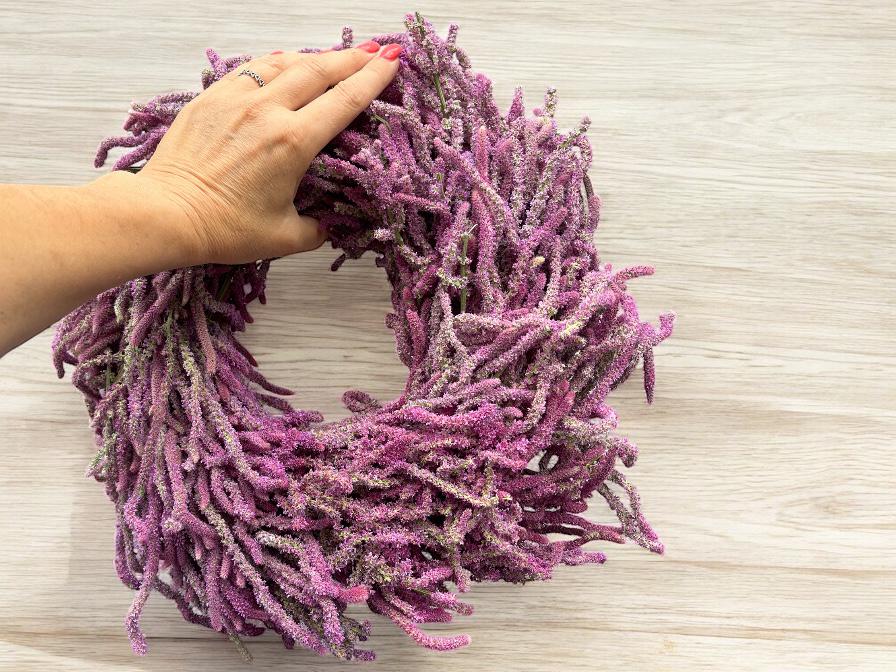 Limonium Kranz 40 cm – Handgemachter Trockenblumenkranz in Violett | Naturkranz für Wand, Tür & Tisch | Dekokranz aus Statice