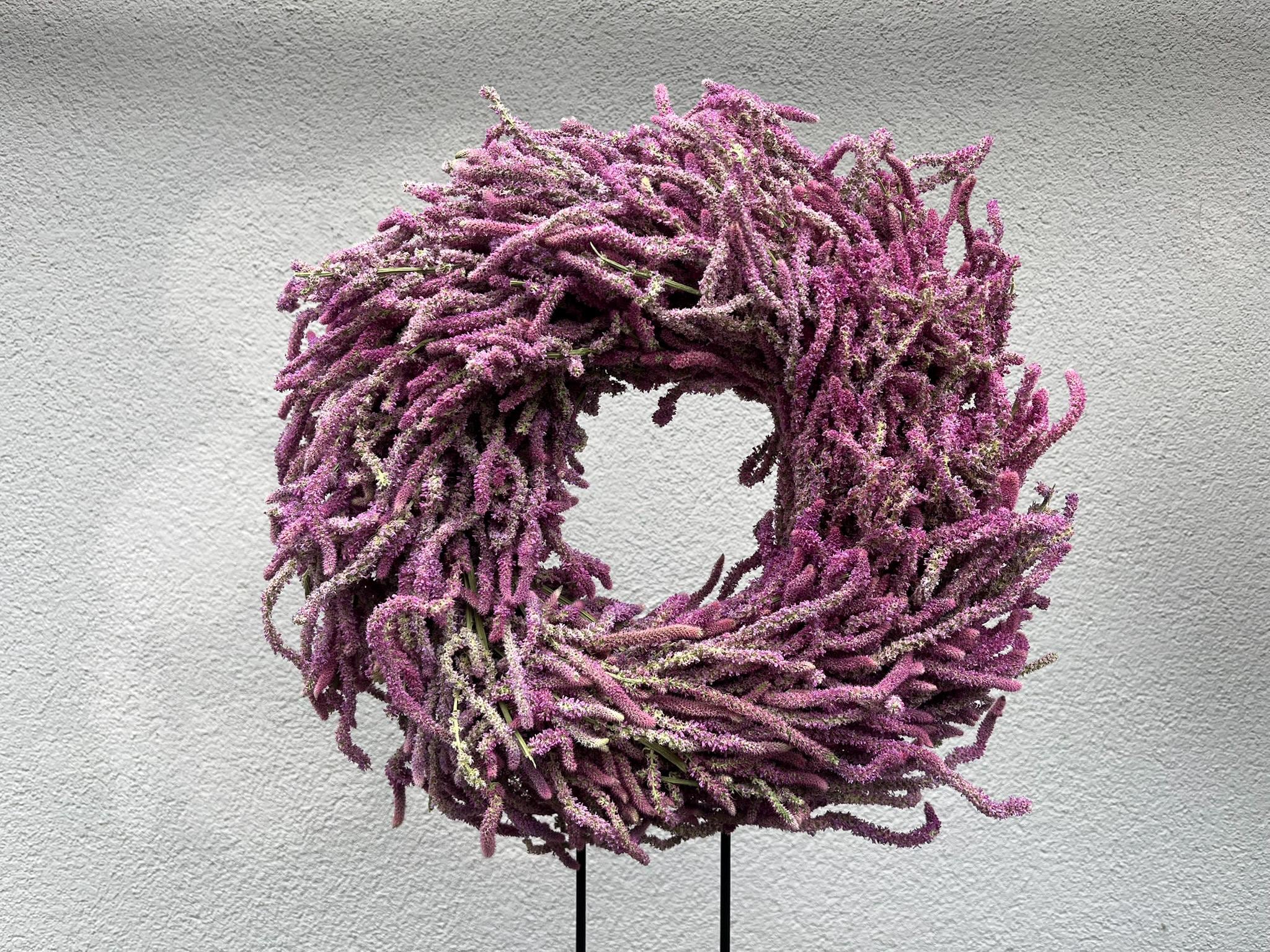 Limonium Kranz 40 cm – Handgemachter Trockenblumenkranz in Violett | Naturkranz für Wand, Tür & Tisch | Dekokranz aus Statice