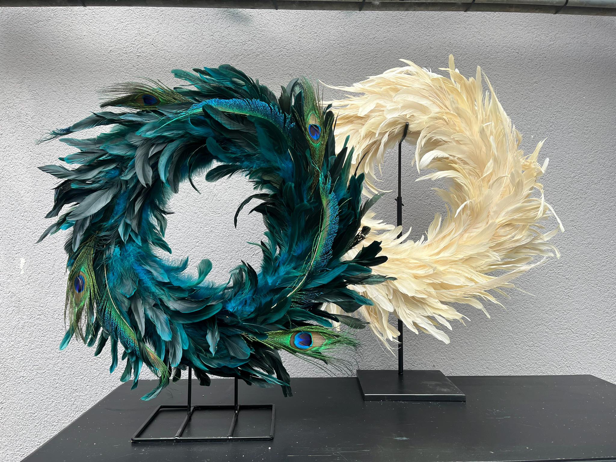 Kranzhalter aus Metall – Schwarz – Rund & Höhenverstellbar – für Trockenblumenkränze – Deko-Ständer 26×47 cm / 18×42 cm