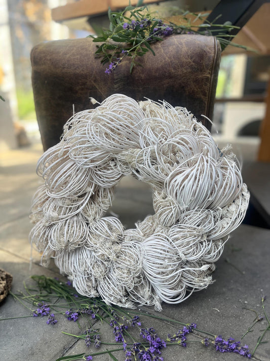 Natürlicher Trockenblumenkranz mit Blüten 38 Durchmesser, Kranz Türkranz Wandkranz