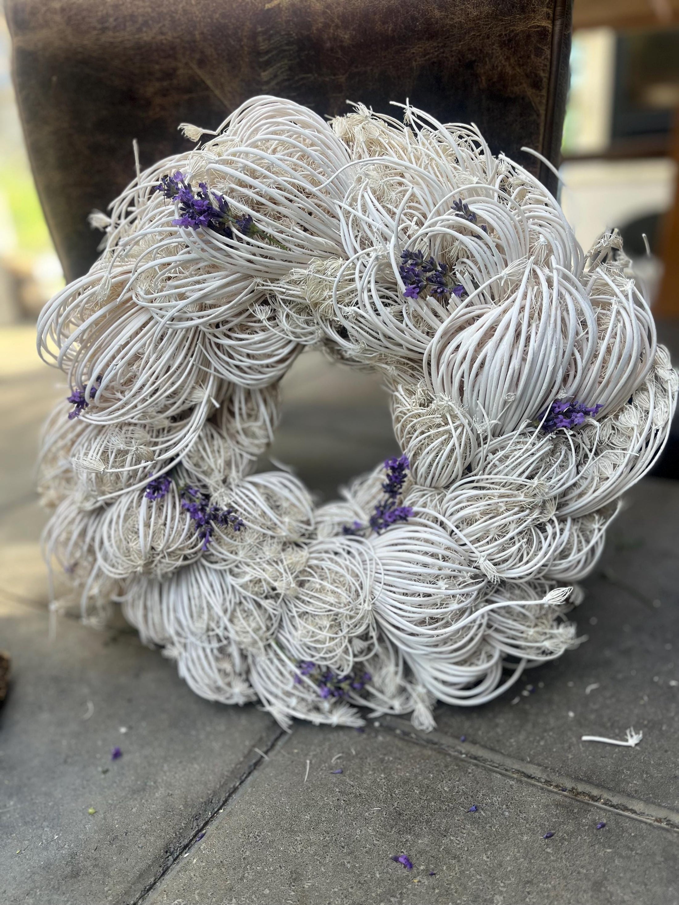 Natürlicher Trockenblumenkranz mit Blüten 38 Durchmesser, Kranz Türkranz Wandkranz