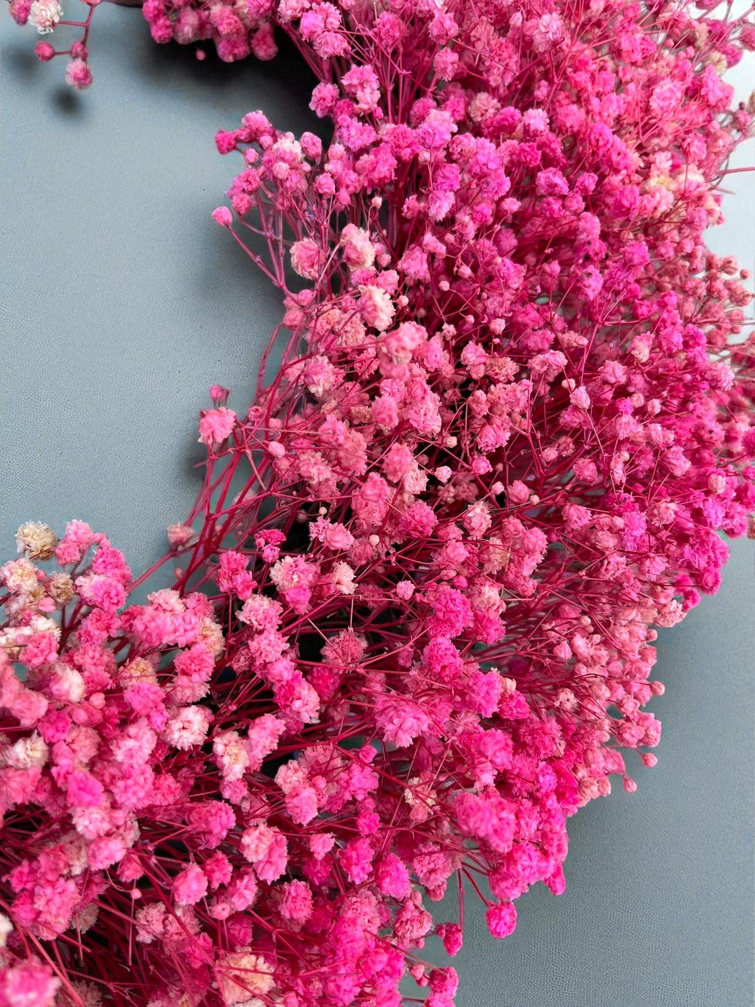 Schleierkraut Kranz in Pink, für Tür und Wand ca. 30 cm Durchmesser
