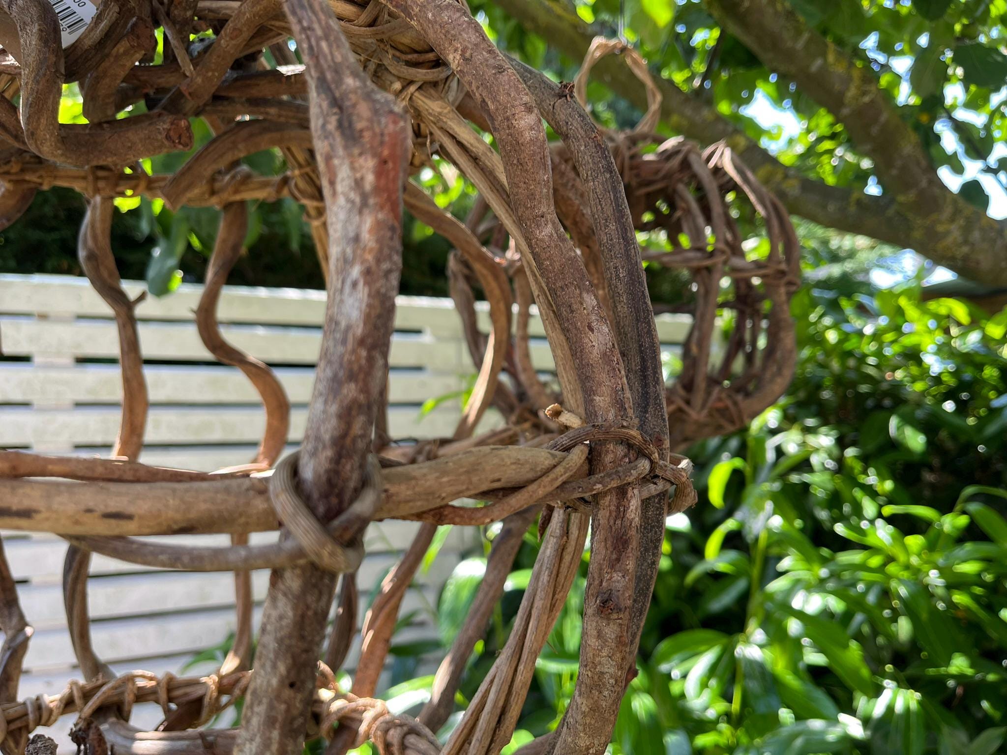 Natur Hängekorb aus Lianenzweigen – 30 cm oder 40 cm – Boho Deko für Garten & Innenbereich – Handgefertigter Pflanzenkorb zum Hängen