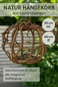 Bild in Galerie-Betrachter laden, Natur Hängekorb aus Lianenzweigen – 30 cm oder 40 cm – Boho Deko für Garten & Innenbereich – Handgefertigter Pflanzenkorb zum Hängen
