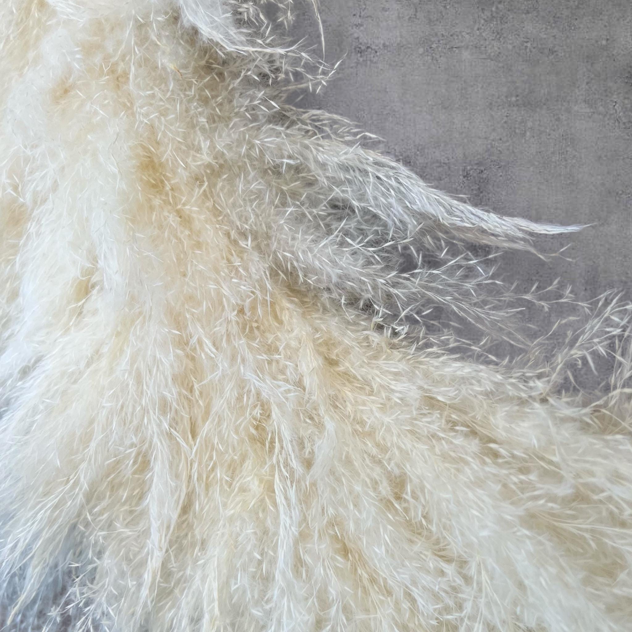 Pampasgras Kranz 60 cm – Boho Türkranz auf Metallring – Fluffiger Trockenblumenkranz in Creme XXL – Wanddeko Natur – Handgemacht
