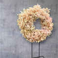 Bild in Galerie-Betrachter laden, Hortensienkranz rosa 30 cm – konservierte echte Blüten (Annabelle) – Trockenblumenkranz Deko – handgemachter Blumenkranz
