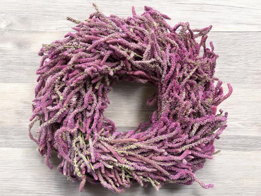 Limonium Kranz 40 cm – Handgemachter Trockenblumenkranz in Violett | Naturkranz für Wand, Tür & Tisch | Dekokranz aus Statice