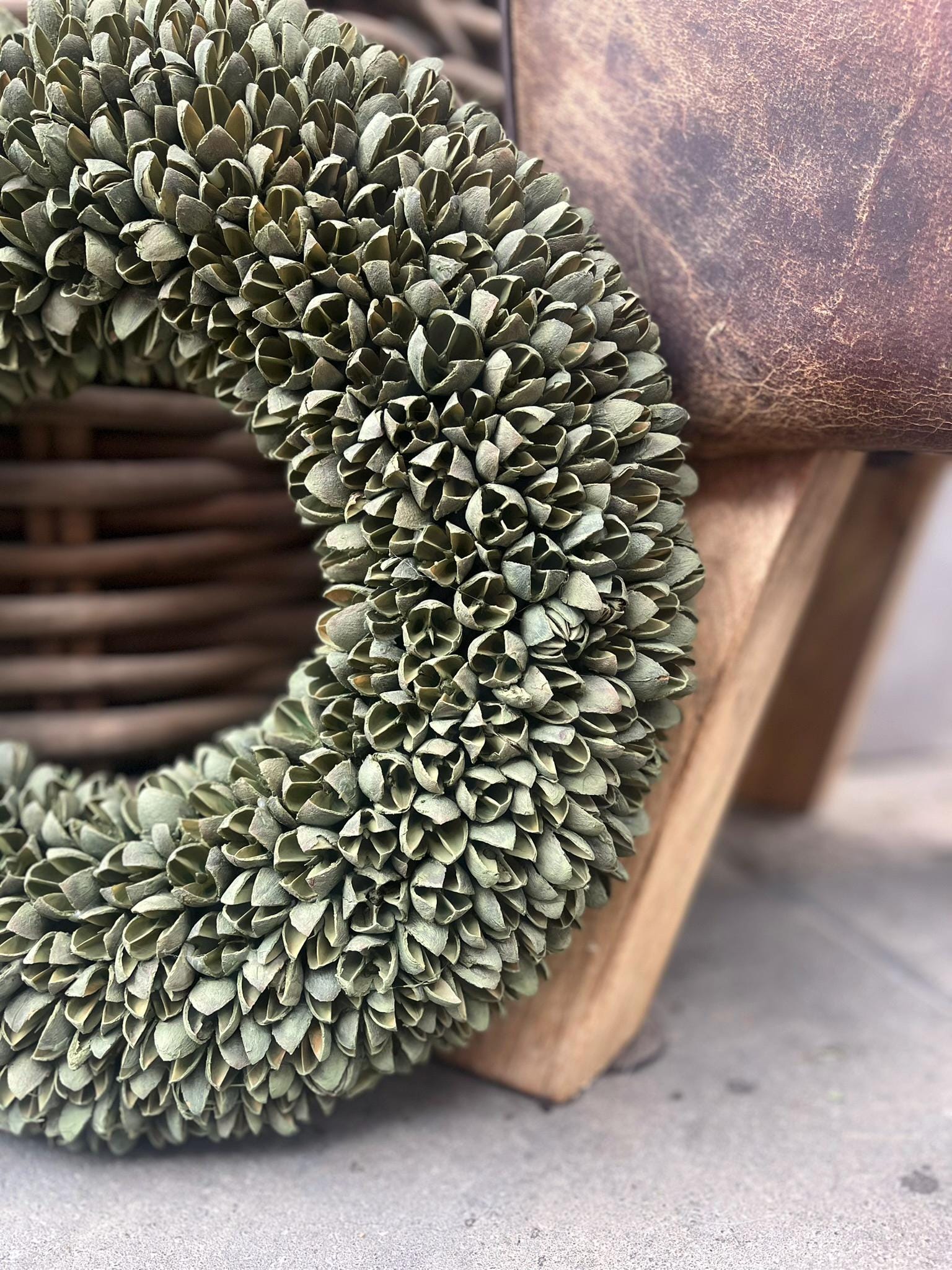 Kranz Natur/grün Türkranz Wandkranz 40 cm Durchmesser