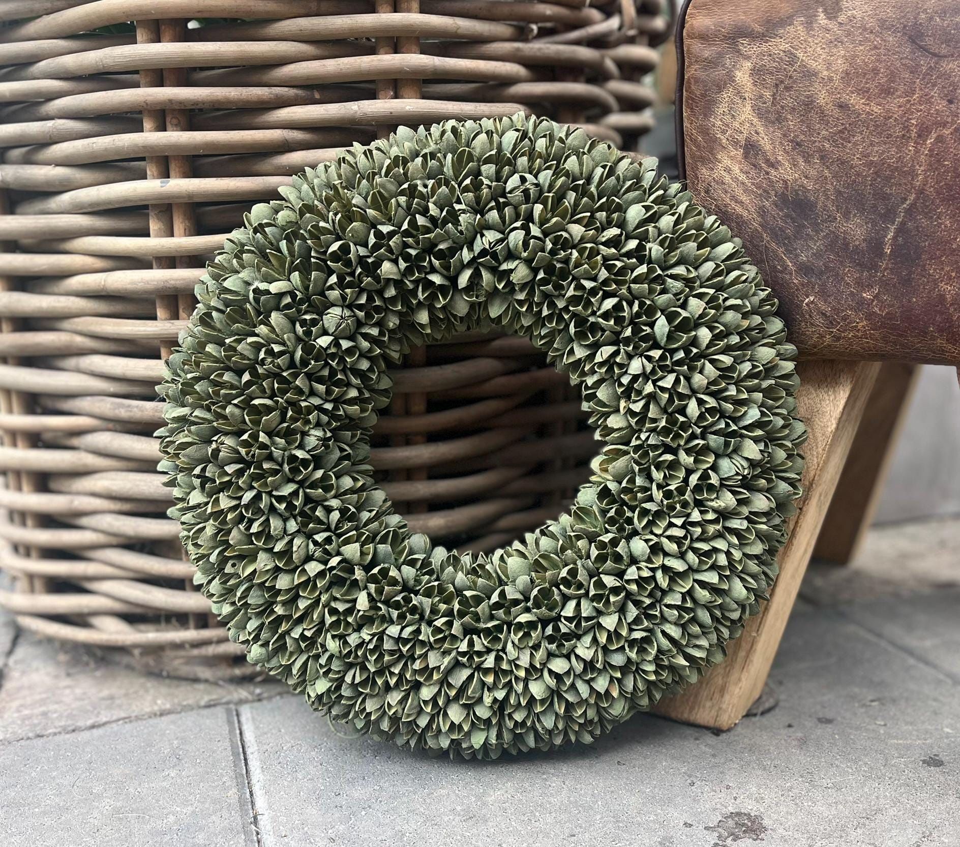 Kranz Natur/grün Türkranz Wandkranz 40 cm Durchmesser