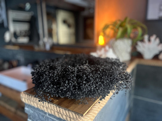 Schleierkraut Kranz in schwarz, für Tür und Wand ca. 35 cm Durchmesser