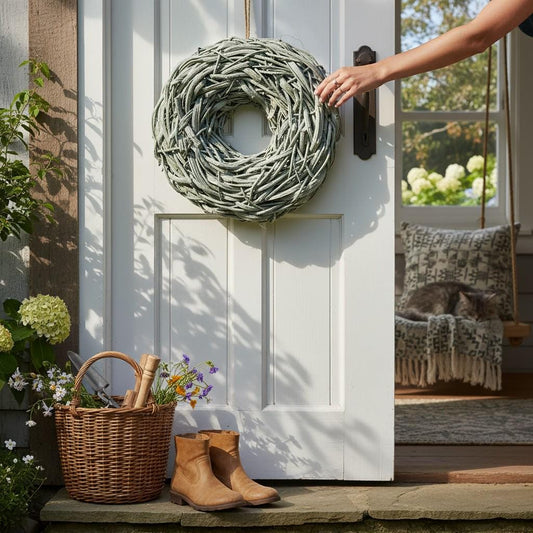 Rustikale Lianen-kranz in grün – Handgefertigte Outdoor-Deko in Treibholz-Optik 48 cm oder 65 cm