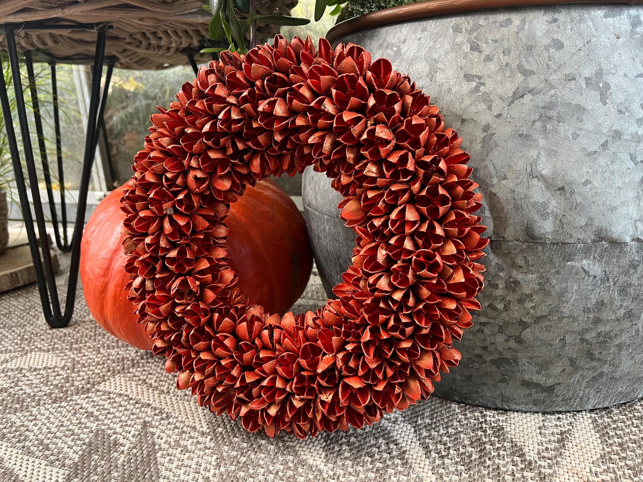 Kranz Orange Türkranz Wandkranz 30 cm Durchmesser