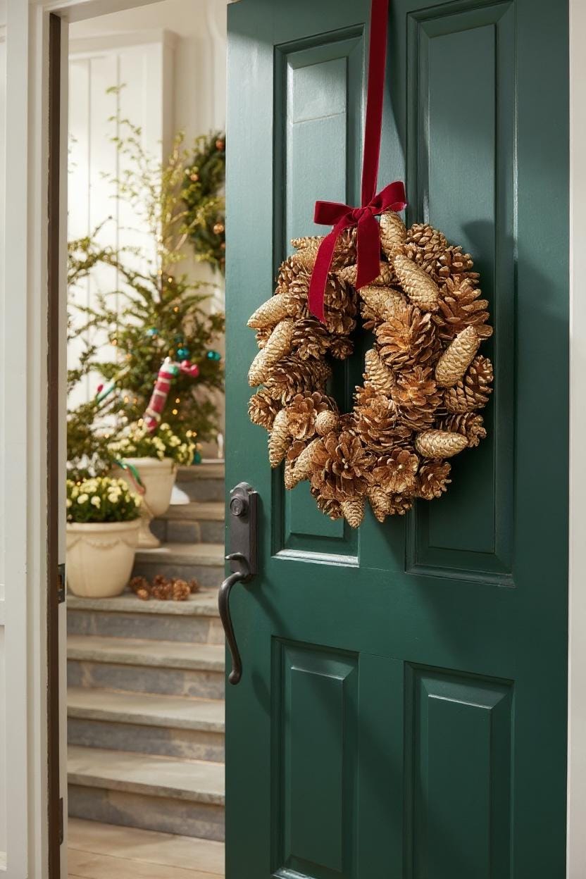 Kranz, Alt Gold, Zapfenkranz, Weihnachtskranz Adventskranz 28 und 35 c