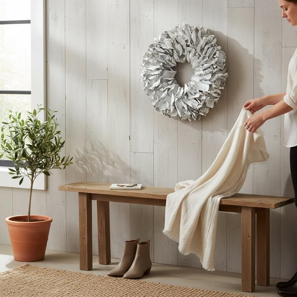 Türkranz Wandkranz Kranz Palmenblättern 25 cm, 40 cm, 55 cm und 65 cm Durchmesser, weiß