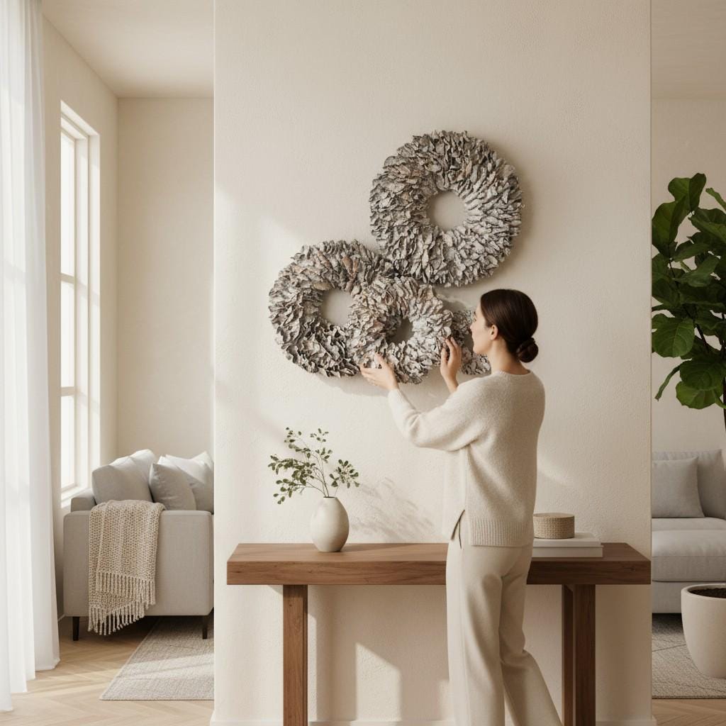 Türkranz Wandkranz Kranz Palmenblättern 25 cm, 40 cm, 55 cm und 65 cm Durchmesser, natur