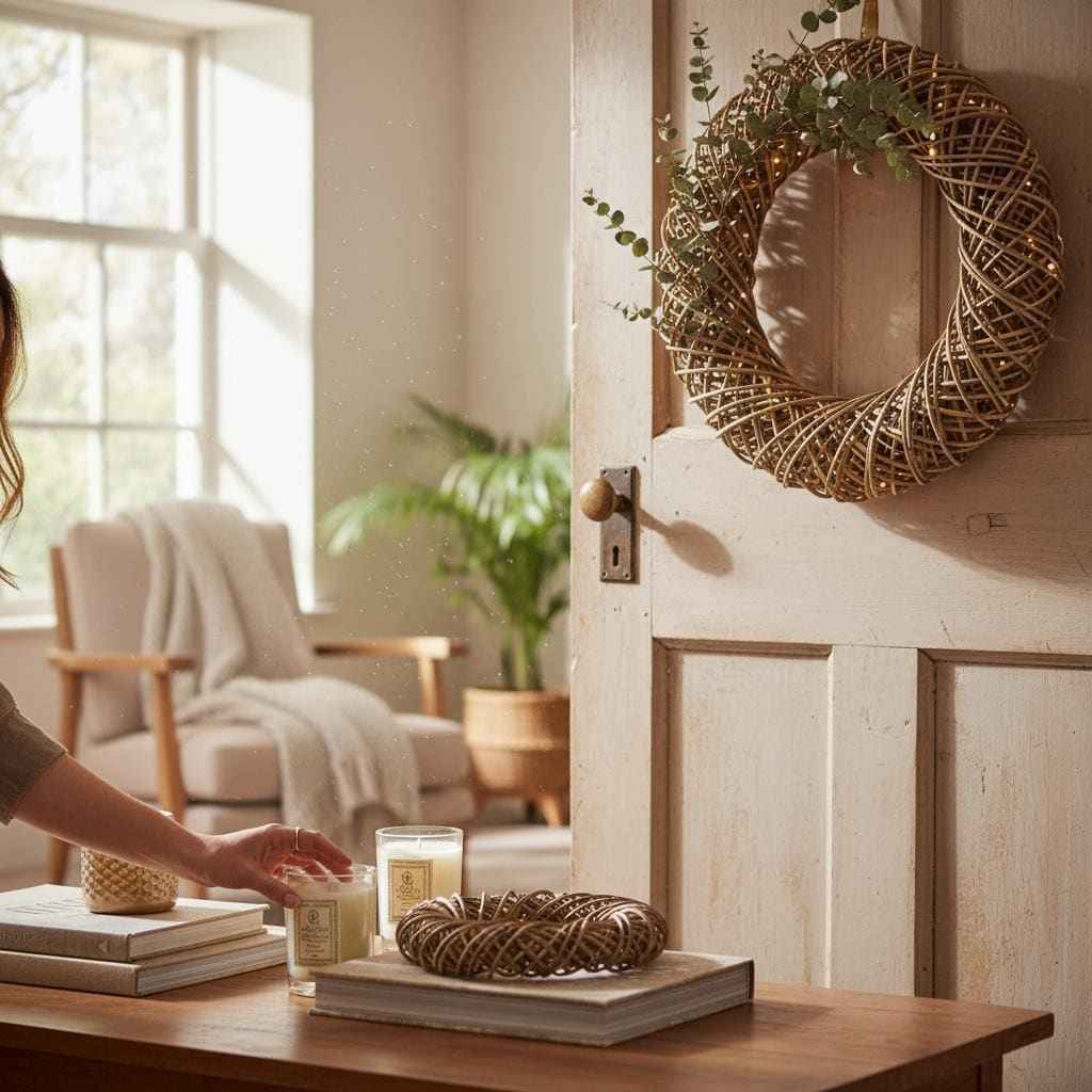 XXL Rattan-Kranz 60, 80 & 100 cm – Boho Wandkranz