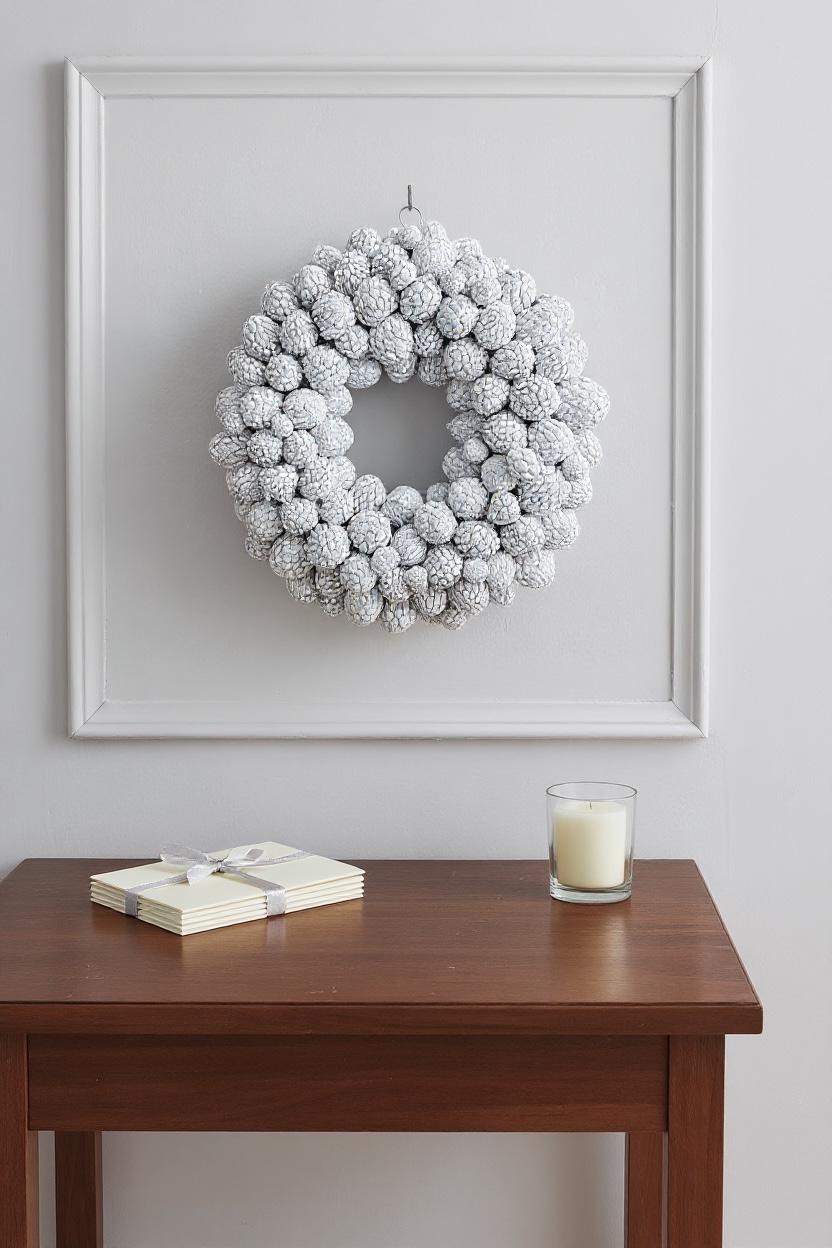 XL Wandkranz Kranz weiß 45 cm Durchmesser