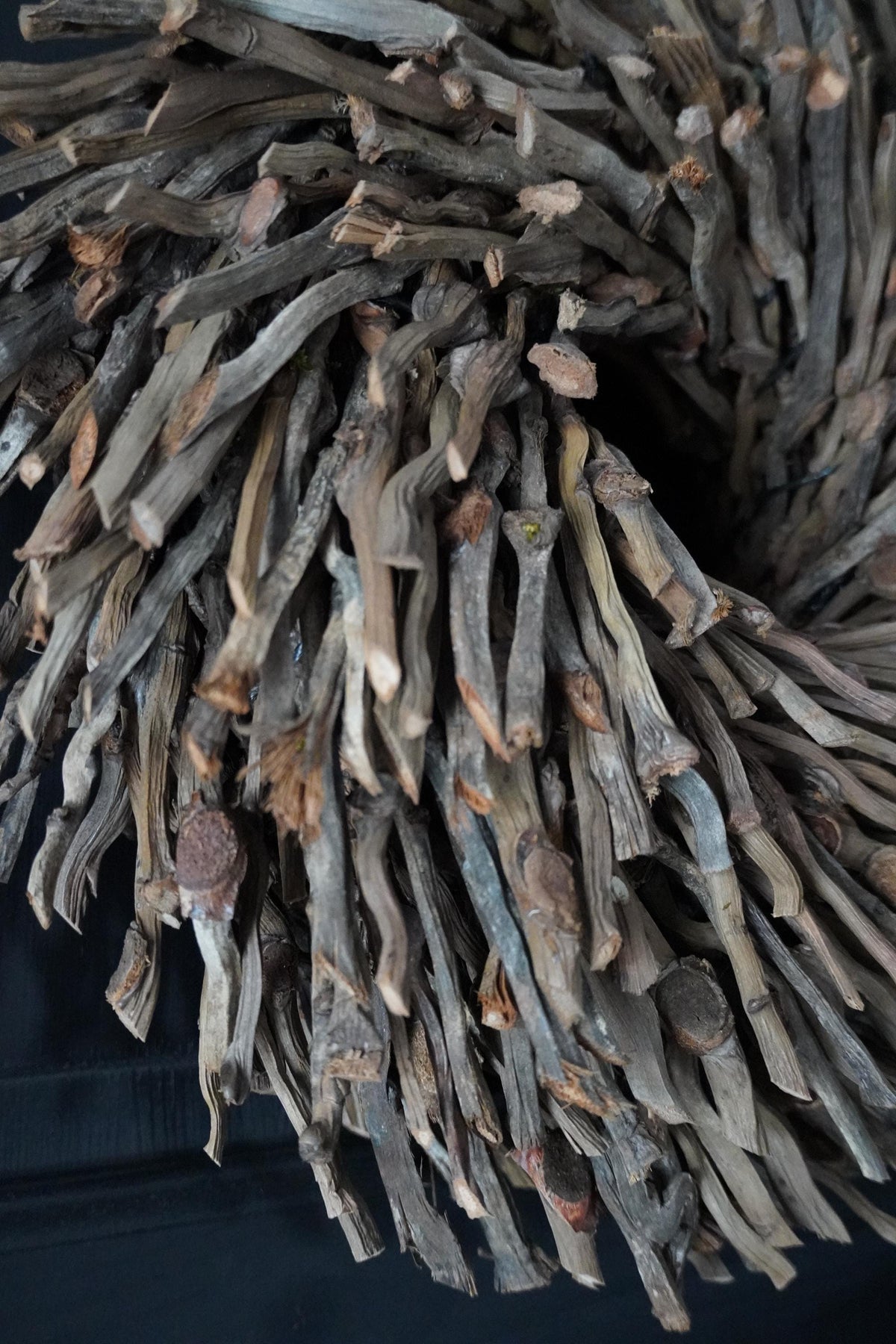 Natur Deko Kranz 40cm – Holzkranz / Trockenholz – rustikal, naturbelassen, flache Rückseite – Türkranz Wandkranz Boho - Kranzshop