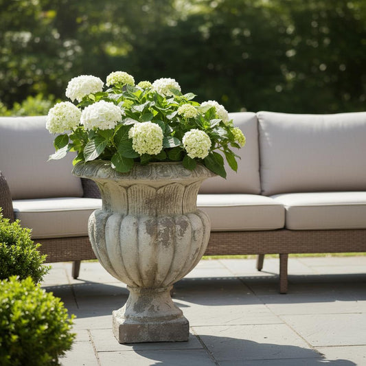 Amphore ca. 48cm – Beton Kunststoff Mix – Antik Optik – Pflanzgefäß Outdoor – Garten Deko – Amphorentopf