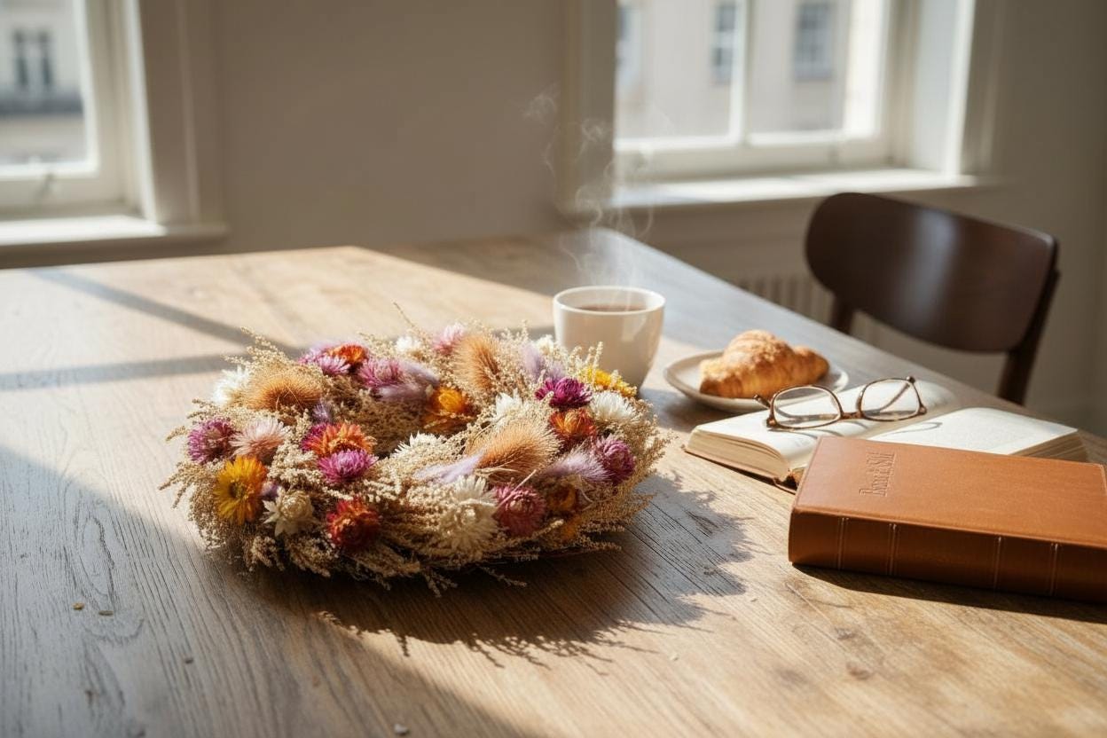 Türkranz Trockenblumen 30 cm – Frühlingskranz mit Naturmaterial – Haustürdeko & Indoor – Boho, Vintage
