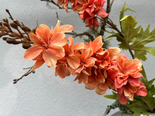 Künstlicher Blütenzweig Orange-Rot 86 cm – Deko Zweig für Vase, Herbstdeko, Wohnzimmer & Tisch