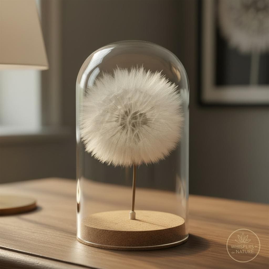 Echte Pusteblume im Glas | Glaskuppel Deko | Wunschblume Geschenk | Naturdeko im Glas | Geschenkbox