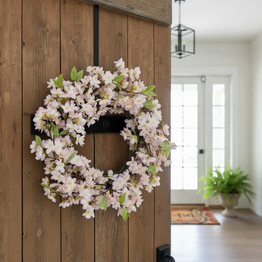 Türkranz Kirschblüte rosa | Frühlingskranz 50 cm | romantischer Blütenkranz | Deko Kranz Haustür | Sommerkranz