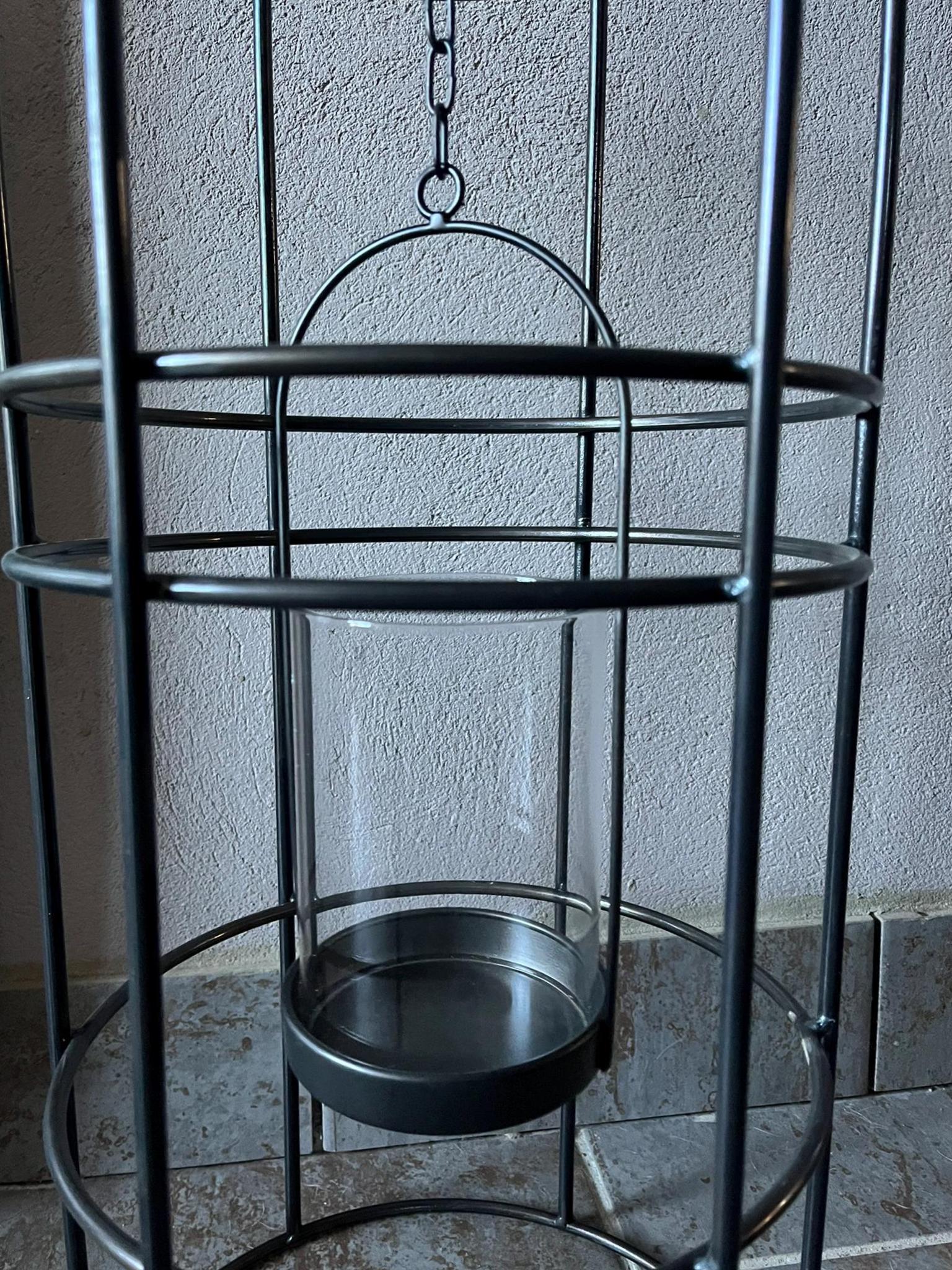 3er Set Metall Laternen schwarz | große Bodenlaternen modern | Windlicht Set Wohnzimmer | Laternen Deko Landhaus | Kerzenhalter Set